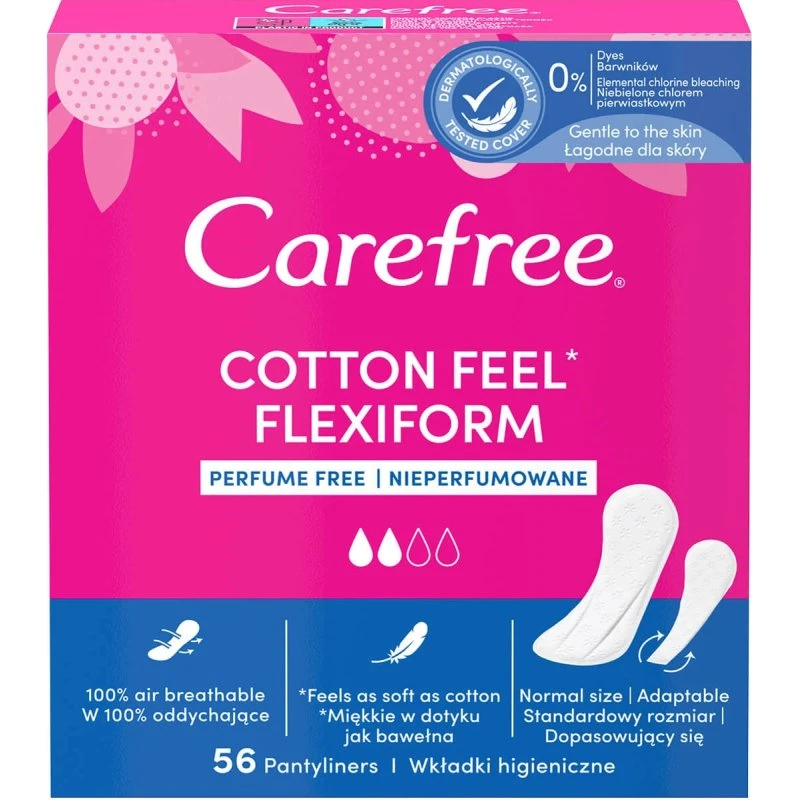 Carefree Flexi Form Salvaslip Cotton Feel 56 pz