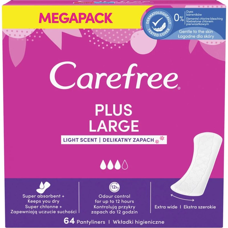 Carefree Plus Large Assorbenti Igienici, 64 pz