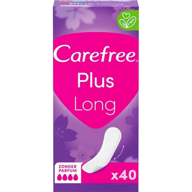 Carefree Plus Salvaslip Lunghi con Profumazione Delicata, 40 pz