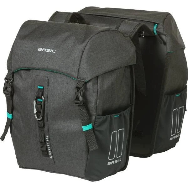 Basil Discovery 365D Doppio Borsa Laterale M 18L - Melee Nero