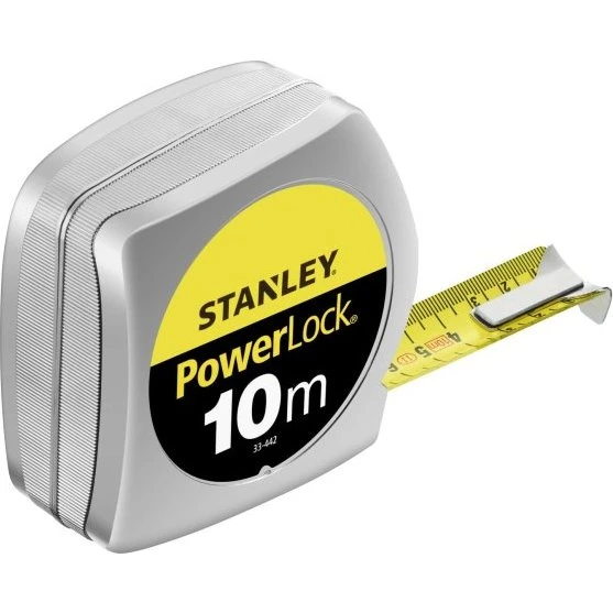 Stanley Powerlock Flessometro 10 m, Nastro Acciaio al Carbonio Mylar