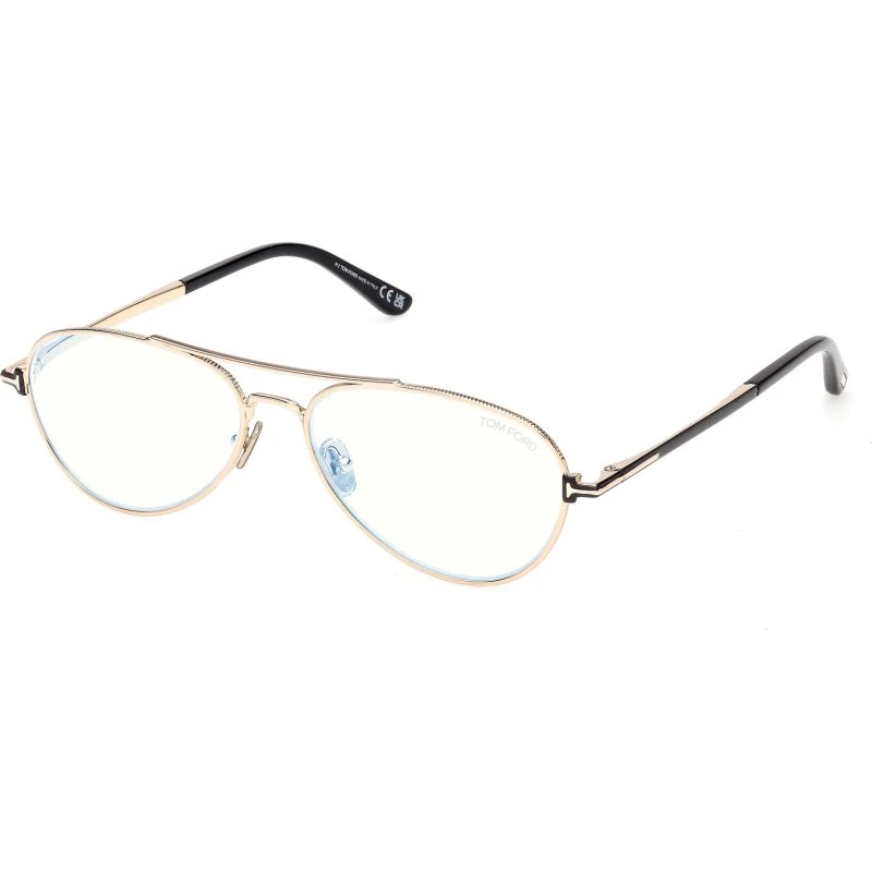 Tom Ford FT6128B-028 Uomo - Occhiali da Vista Pilot Oro Rosa