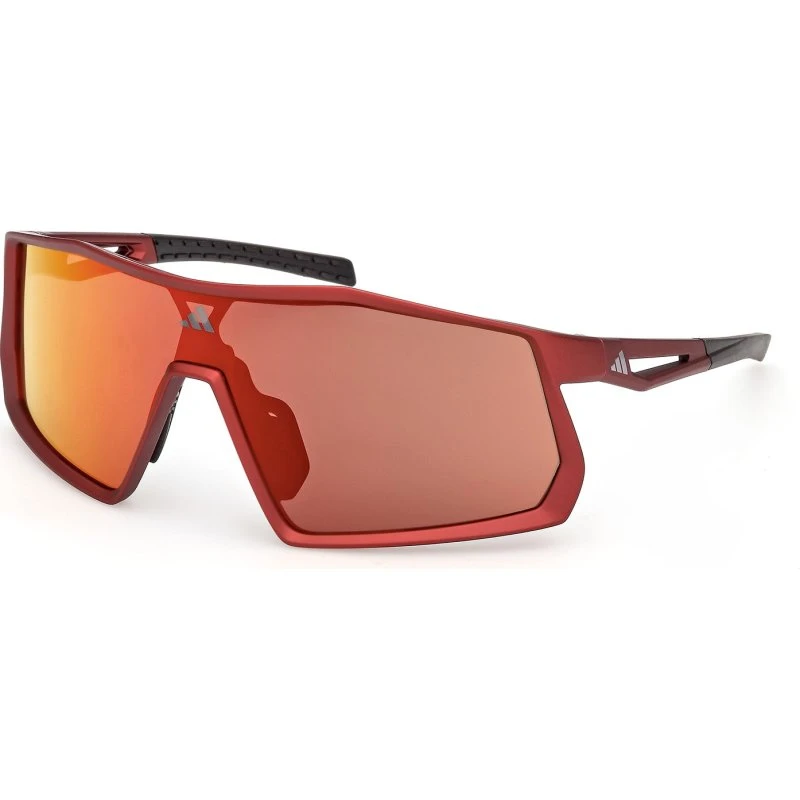 Adidas Sport SP0123 Occhiali da Sole Rossi con Lenti Specchiate Arancioni