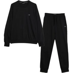 EA7 Tuta Sportiva Uomo in Cotone con Cappuccio - Nero