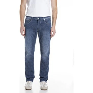 Replay Jeans Straight Fit Blu Medio