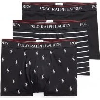 Boxer Ralph Lauren Classic Stretch Nero, Bianco e Rosso - M