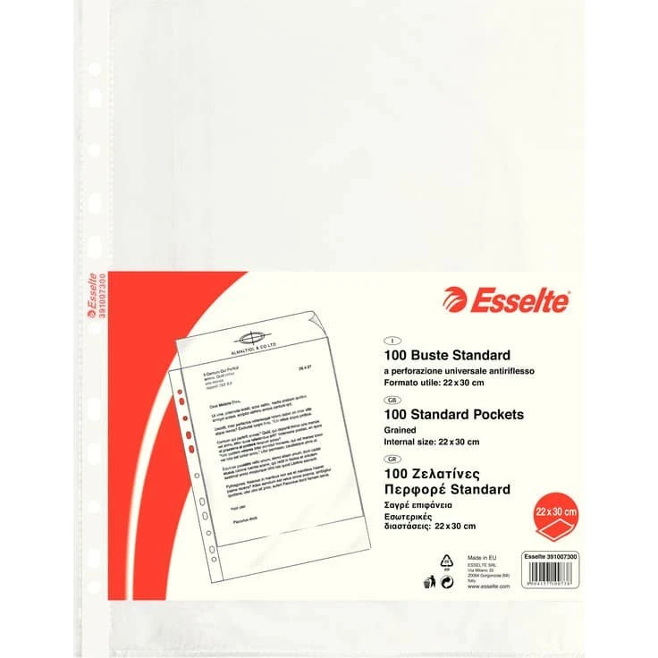 Esselte Buste Antiriflesso 22x30 cm Conf. 100