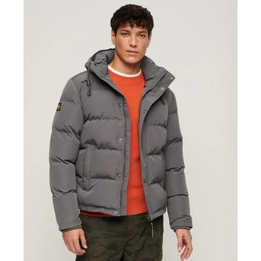 Superdry Giacca Imbottita Everest con Cappuccio - Grigia