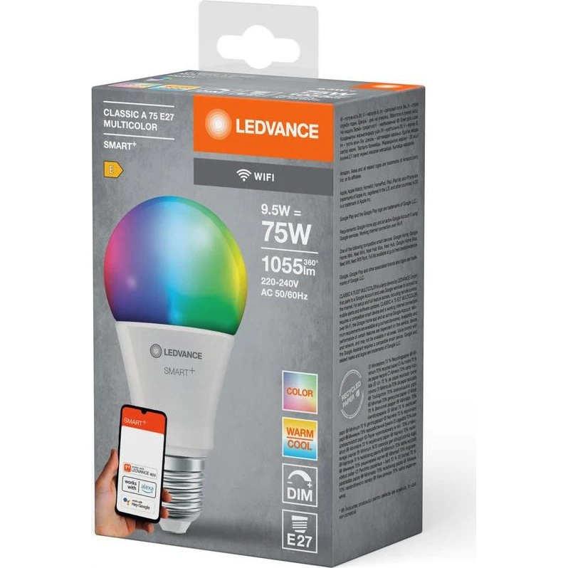 LEDVANCE SMART+ WiFi Lampada Goccia 9,5W RGB
