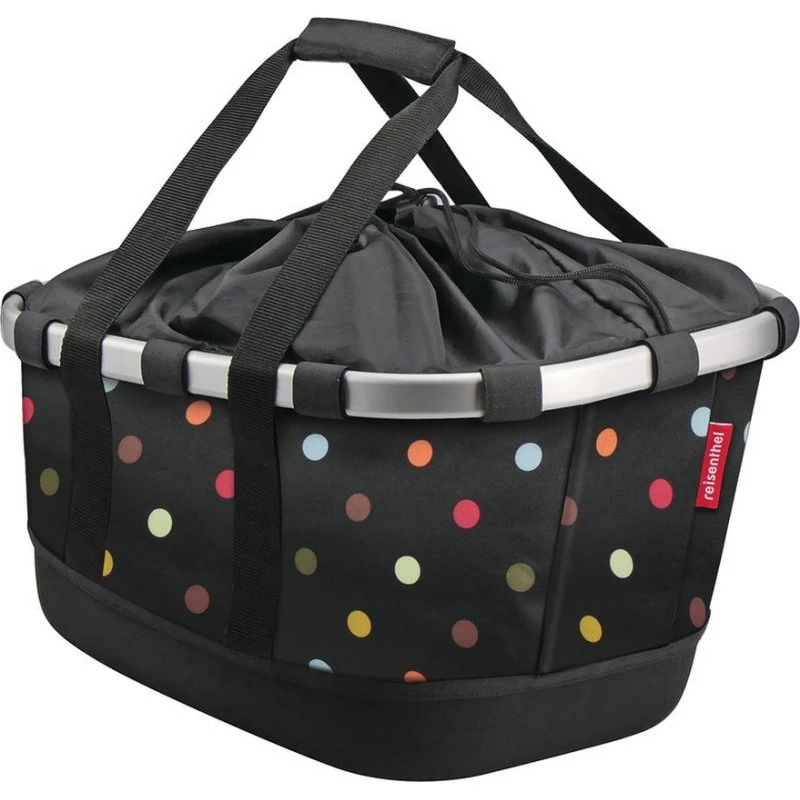 KLICKfix Bikebasket GT Dots 33x27x42cm Nero Rosso Arancione