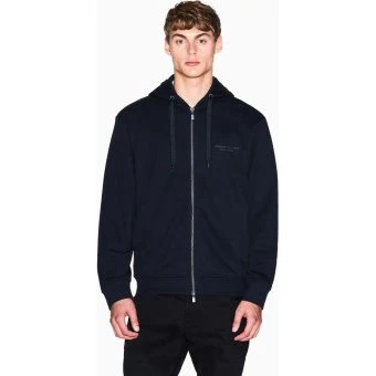 Armani Exchange Felpa con Cappuccio Full Zip Blu Navy - M