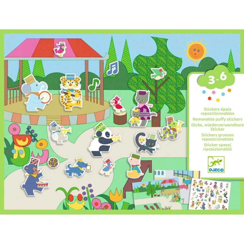 Djeco Fanfara Adesivi Riutilizzabili