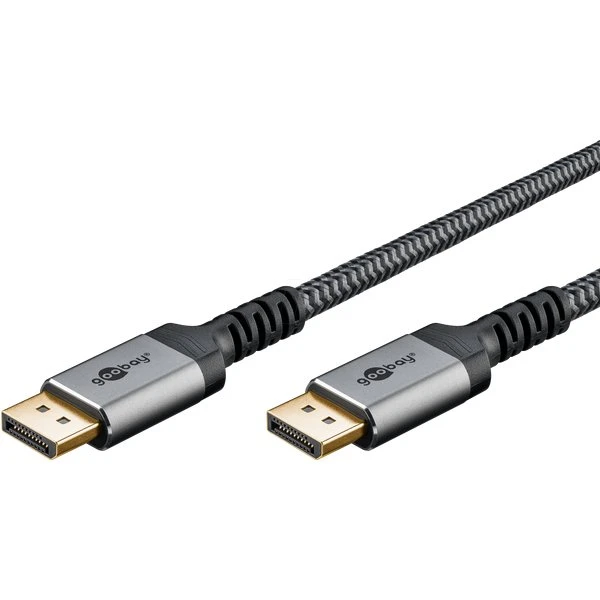 Goobay Plus DisplayPort 1.4, 1 m, Sharkskin Grey