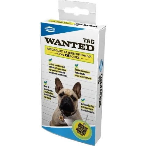 Wanted Tag Medaglietta ID QR Code per Animali