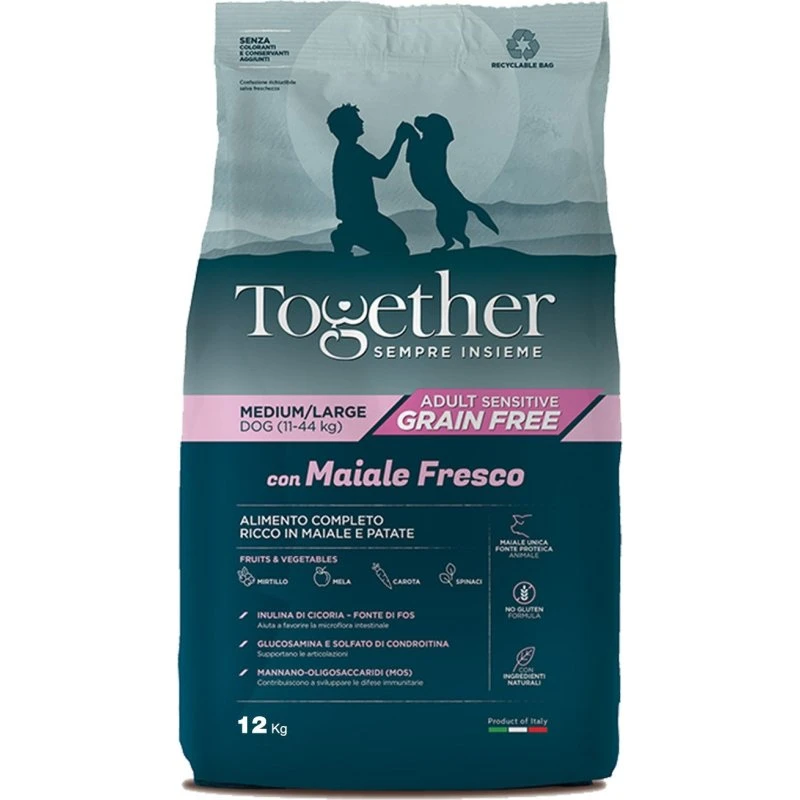 Together Adult Sensitive Grain Free Maiale e Patate per Cani M/L