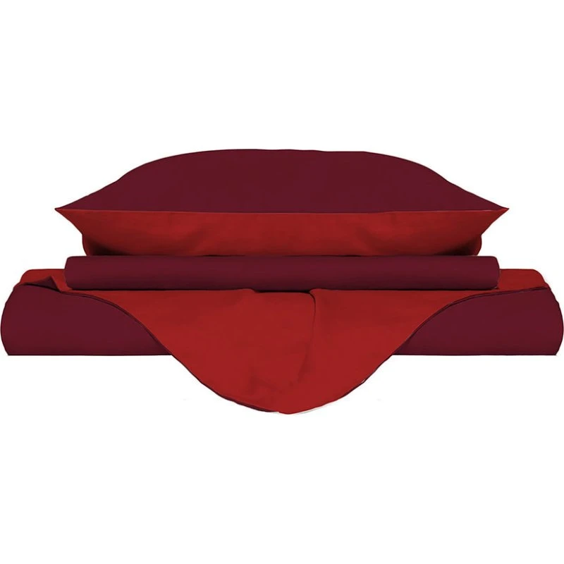 Lanificio Italia Copripiumino Doubleface Rosso/Bordeaux