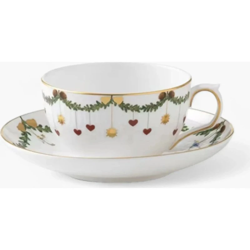 Royal Copenhagen Tazza da tè Star Fluted 32 cl con piattino