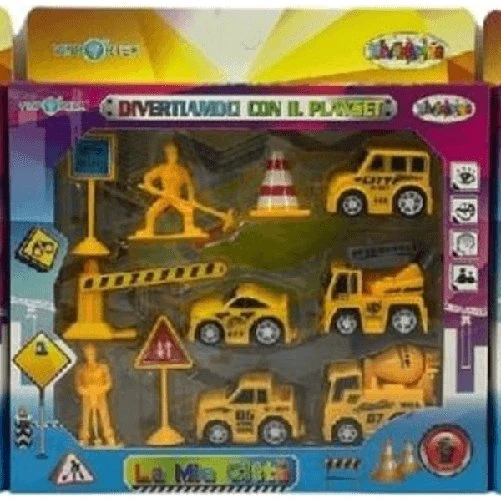 Playset Costruzioni La Mia Città con Personaggi, Veicoli e Segnali