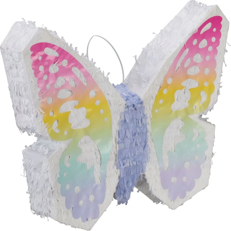 Pignatta a forma di farfalla multicolore