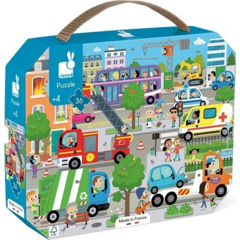Janod Puzzle in valigia Città 36 pezzi