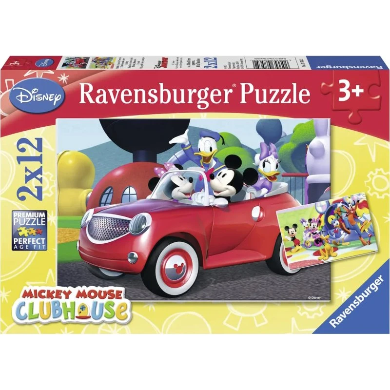 Ravensburger Topolino Minnie e Co. Puzzle 2x12 Pezzi
