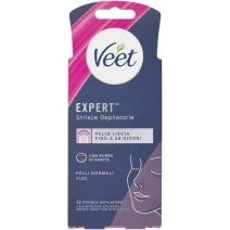Veet Expert Strisce Depilatorie Viso con Burro di Karité 12 Pz