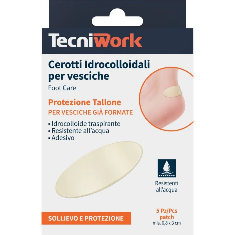 TECNIWORK Cerotti Idrocolloidali per Vesciche 5 pz