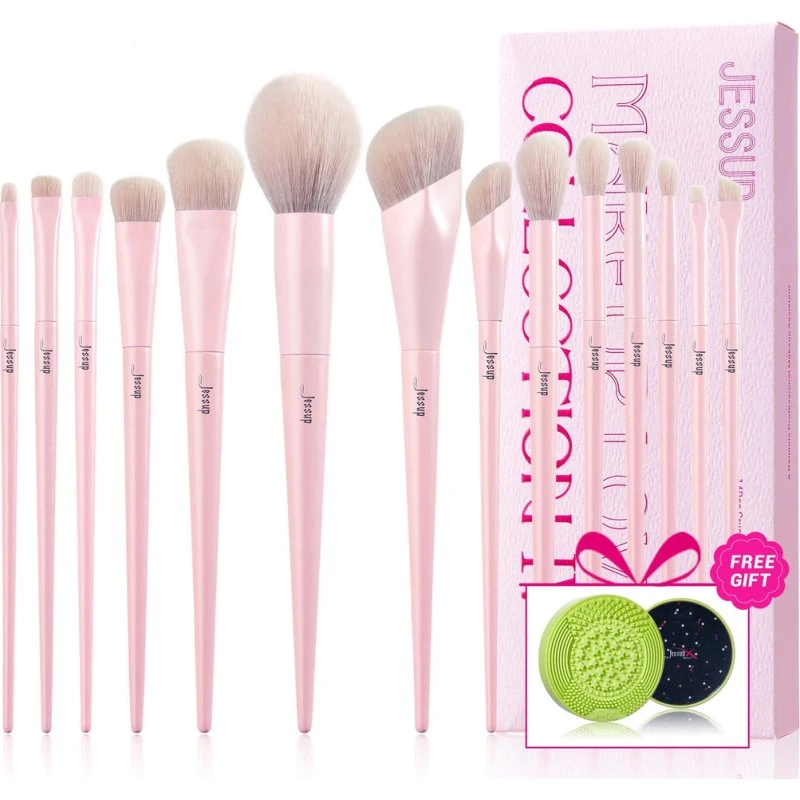 Jessup T495 Set Pennelli Trucco Occhi Rosa 14 Pezzi