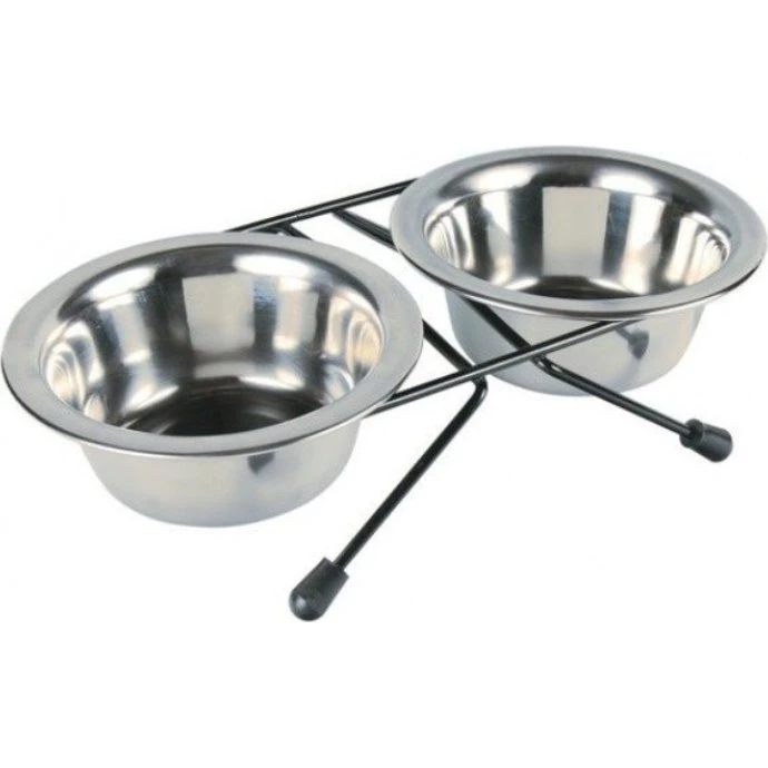Trixie Portaciotole Acciaio Inox 2×1,8 L