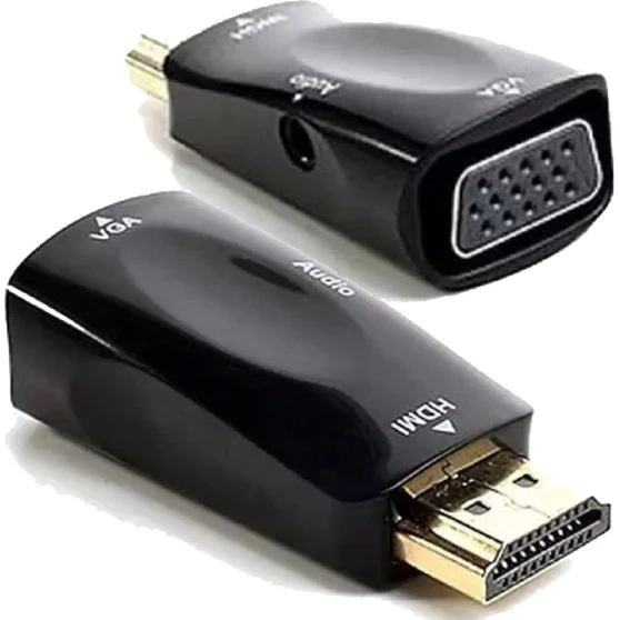 Adattatore HDMI/VGA Nero con Uscita Audio 3,5mm