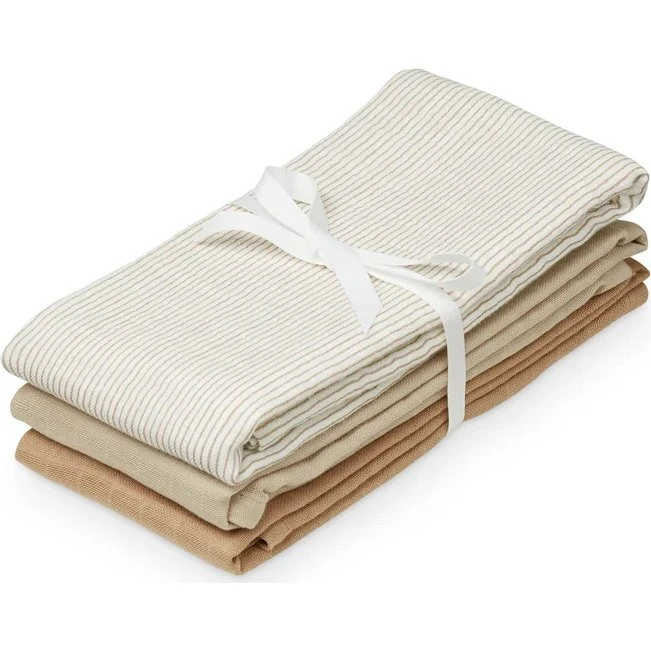 Cam Cam Copenhagen Pannolini in Mussola 3 Pezzi Mix Classic Stripes