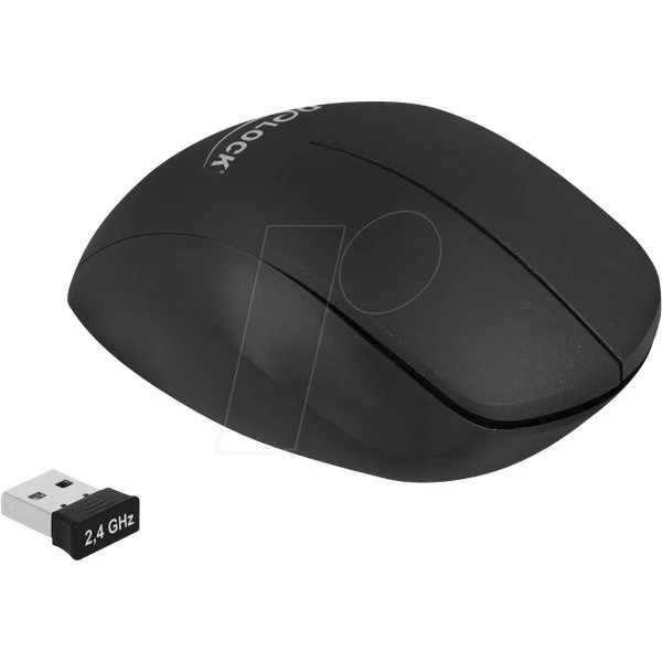 Delock Mouse Wireless Ergonomico Nero per Destri