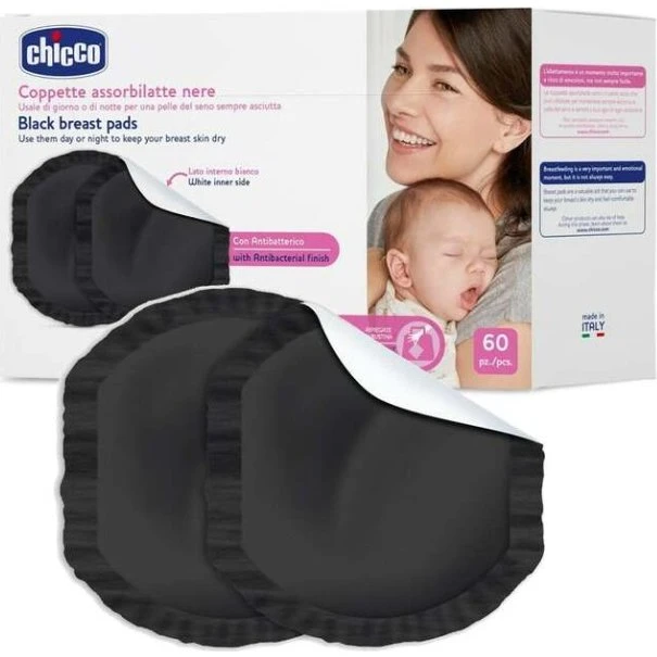 Chicco Coppette Assorbilatte Antibatteriche Nere 60 Pezzi