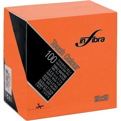 Infibra Tovaglioli Arancioni 2 Veli 25x25 cm 100 Pz