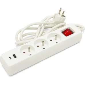 Marca Multipresa Francese 3U+2USB 1,5m