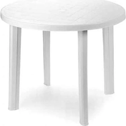 Progarden Tavolo Tondo in Resina Bianco 90 cm