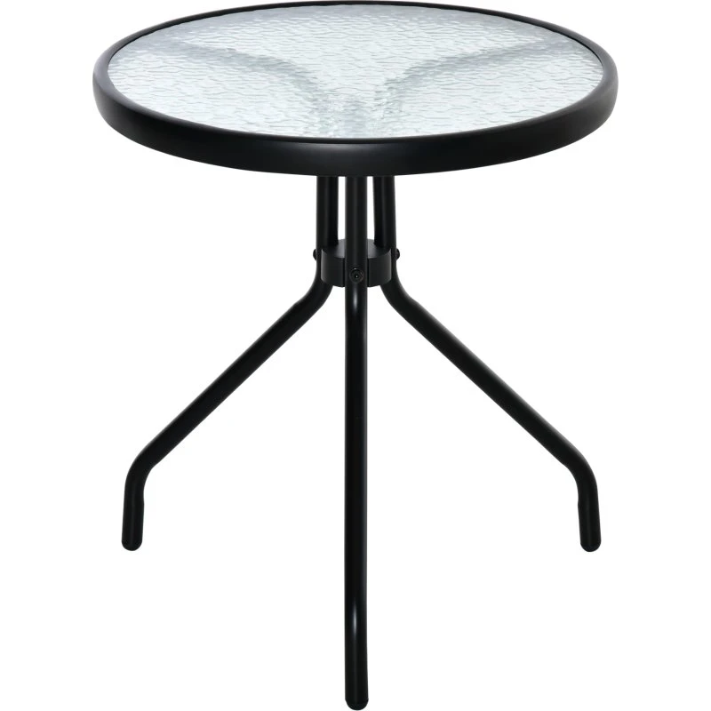 Outsunny Tavolino Rotondo 50x55cm Nero