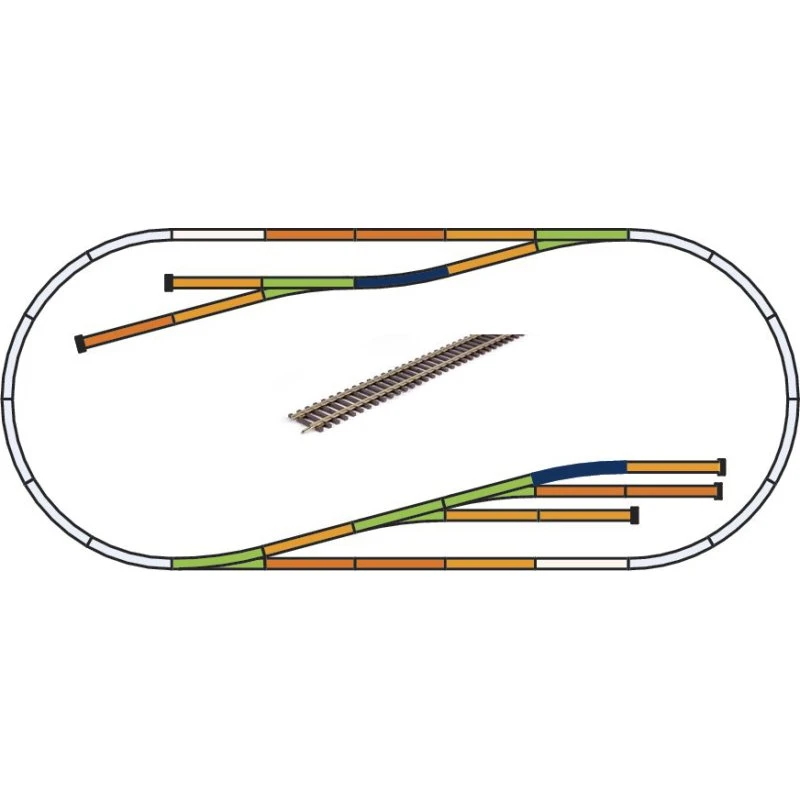 Piko H0 55330 Set Binari D con Scambi