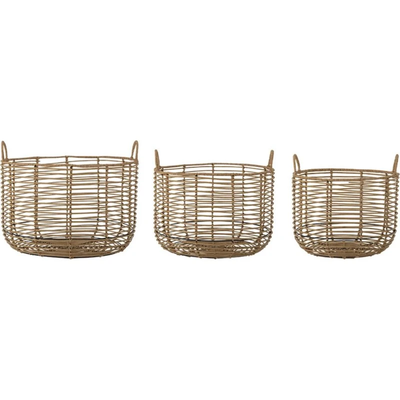 Bloomingville Mekkel Set 3 Cestini Rattan Naturale