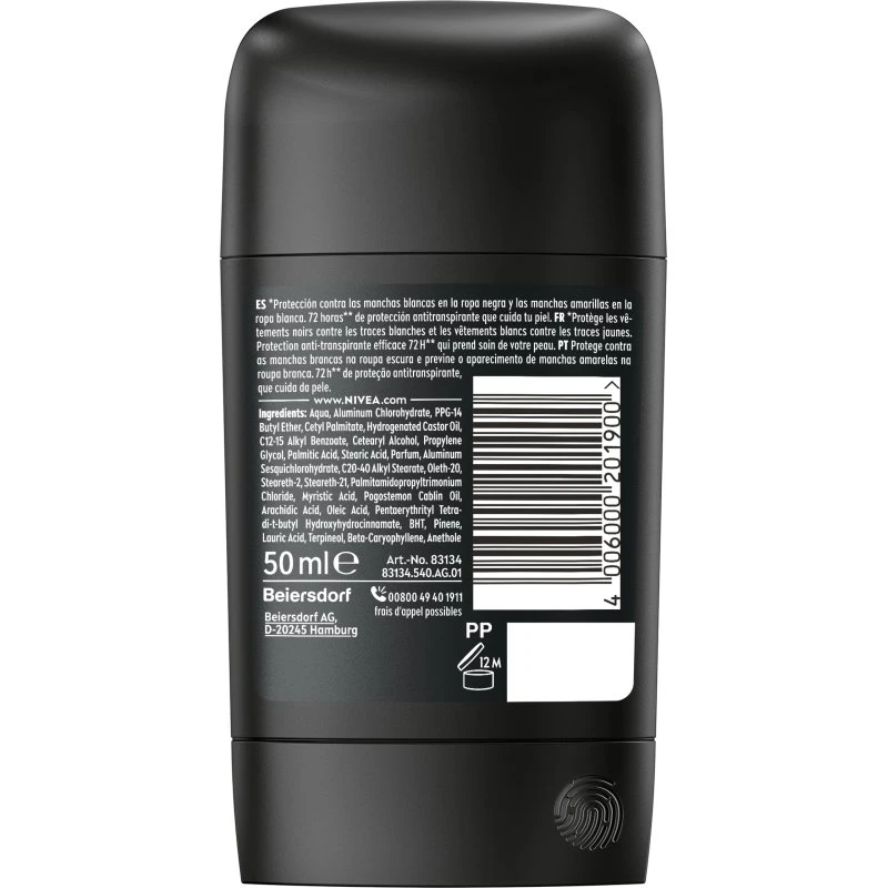 Nivea Men Black & White Invisible 72H Deodorante Stick 50ml