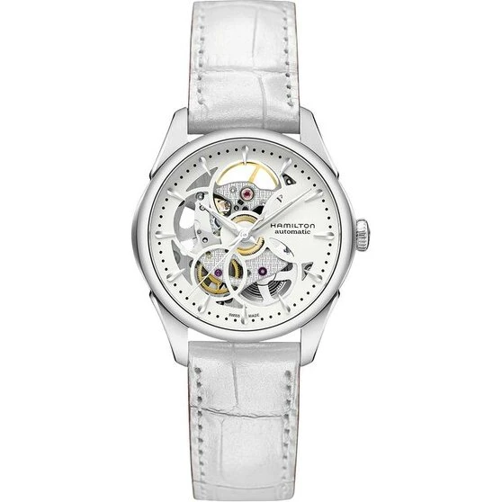 Hamilton Jazzmaster Skeleton Lady Auto H32405811 Bianco