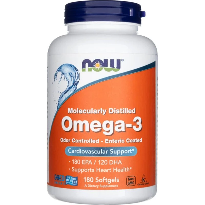 NOW Foods Omega-3 Molecolare Destillato 180 Capsule
