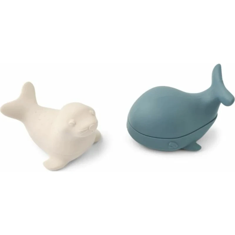 Liewood Duncan Giocattoli da Bagno Silicone Whale Blu/Sandy
