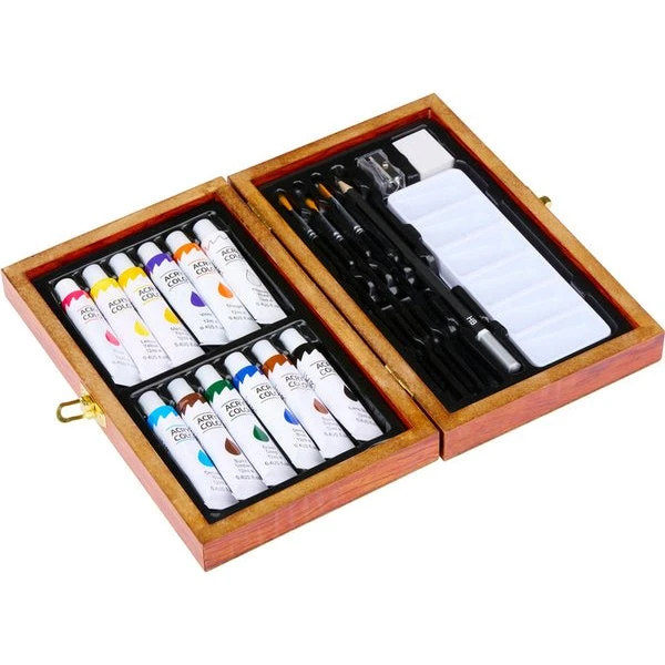 Artico - Set Pittura Acrilico 20 Pezzi in Legno
