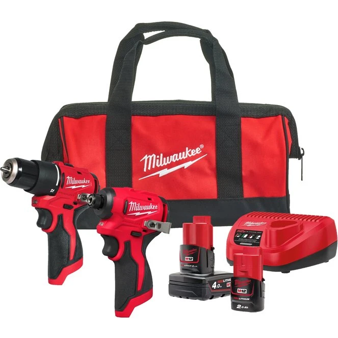 Milwaukee M12 BLPP2B Kit Trapano + Avvitatore 12V