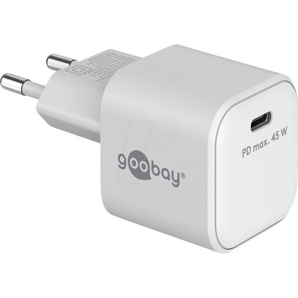 Goobay USB-C Nano Quick Charger 45W GaN Bianco
