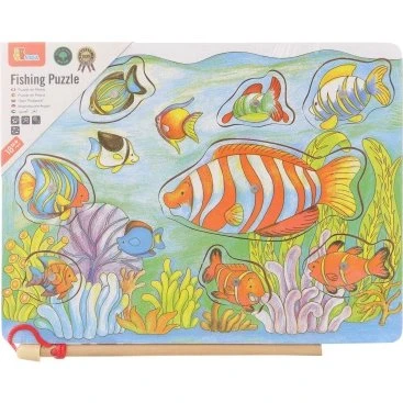 Viga Puzzle e Pesca Magnetica in Legno - Art. 58423