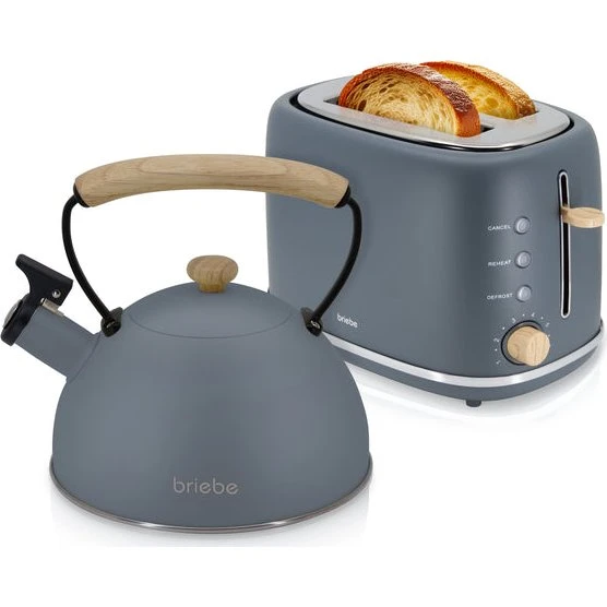 Nordic Set Tostapane 2 Fette + Tetera Grigio