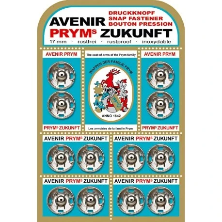 Prym Zukunft Bottoni Automatici in Metallo Argento 17 mm