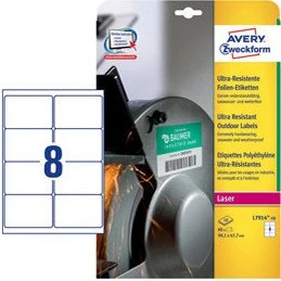 Avery L7914-10 Etichette PE Ultra Resistenti 99,1x67,7 mm